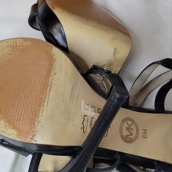 Michael Kors Black T-Strap High Heel Sandals - Picture 3 of 7